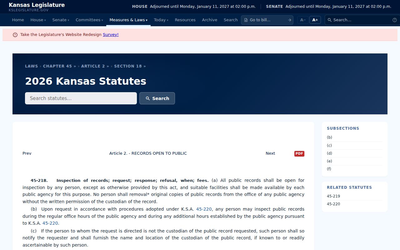 Sumner County civil docket Kansas inspection law
