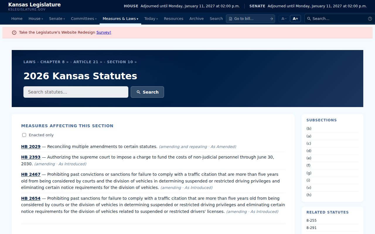 Kansas failure to comply statute connected to court docket events